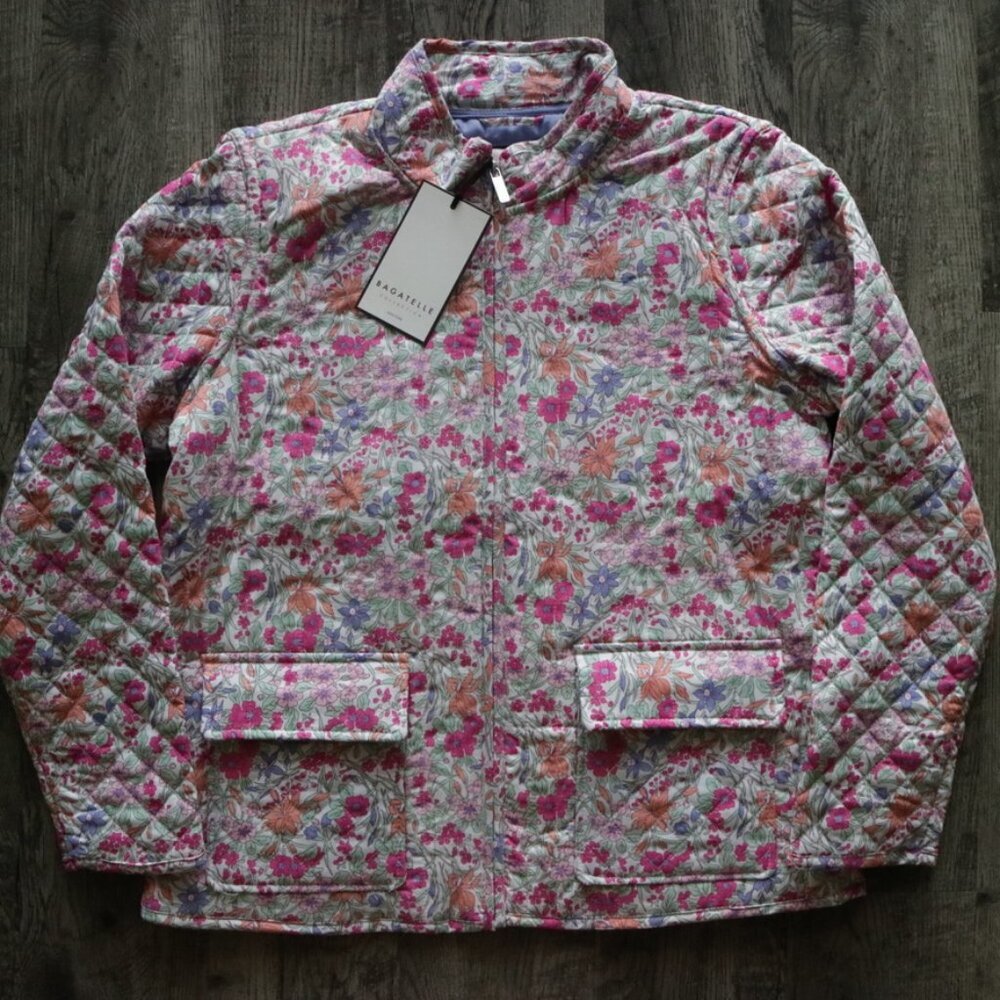 NWT Bagatelle Prism Stem Floral Printed Quilted Jacket Size Medium. Size Large. - Picture 4 of 12